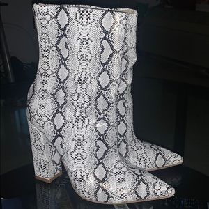 RAYE Snake Print booties